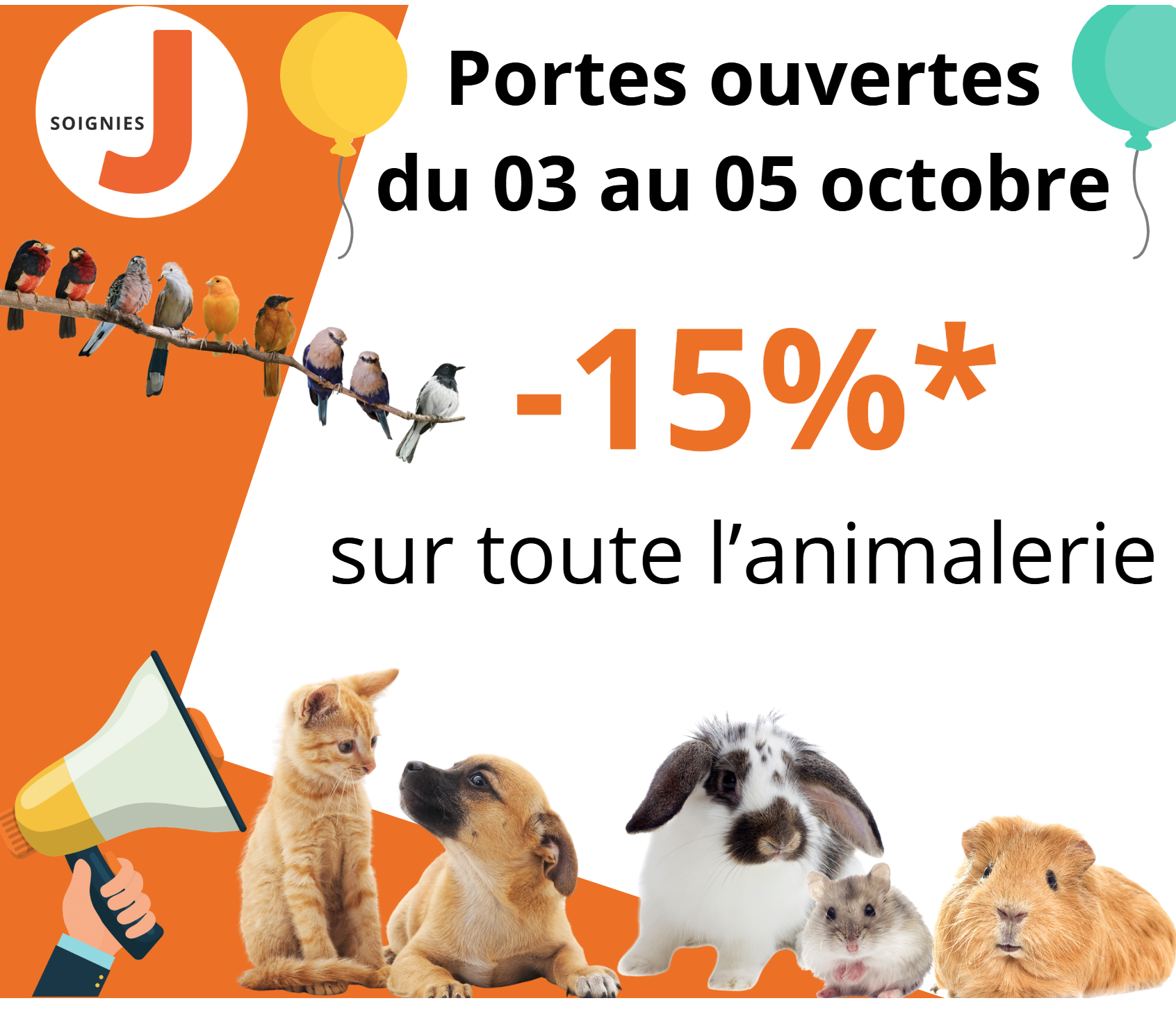 3 4 5 octobre 2025. Weekend fruitiers et -15% sur l'animalerie chez Jardiland Soignies